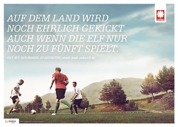 Plakat Kampagne Stadt, Land, Zukunft: Fußballer