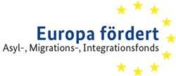 Logo 'EU fördert': Asyl-, Migrations- und Integrationsfonds (AMIF) Logo 'EU fördert': Asyl-, Migrations- und Integrationsfonds (AMIF)