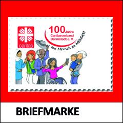 Bild unserer illustrierten Jubiläumsbriefmarke