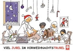 Illustration: Weihnachtsbäckerei Frau mit Kindern 