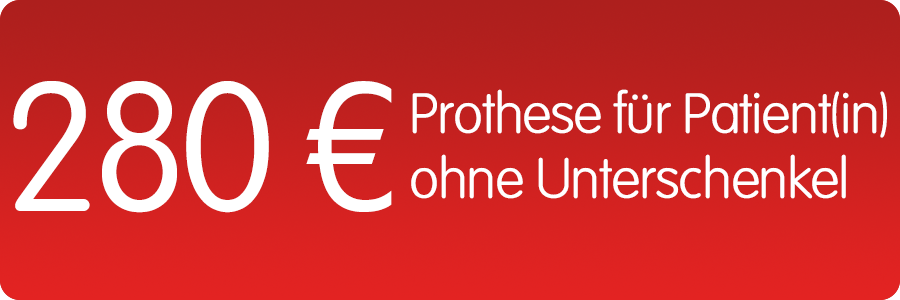 280 Euro spenden Für Unterschenkel-Prothese spenden