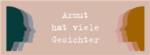 Armut hat viele Gesichter Logo Logo der Veranstaltungsreihe mit mehreren Gesichter-Grafiken