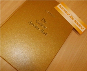 Goldenes Spenderbuch mit Flyer Goldenes Spenderbuch mit Flyer