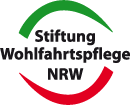 Das Bilde zeigt zwei Halbkreise und dazwischen den Schriftzug Stiftung Wohlfahrtspflege NRW