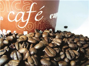Seniorenkaffee Bild mit Kaffeebohnen