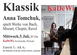 Anna Tomchuk spielt Mittwoch im KaDeWi Anna Tomchuk spielt Mittwoch im KaDeWi