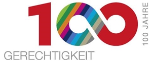 Logo 100 Jahre Gerechtigkeit Logo 100 Jahre Gerechtigkeit