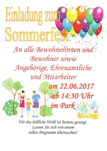 Einladung zum Sommerfest Einladung zum Sommerfest