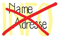 Daten Die Wörter Name und Adresse sind durchgestrichen