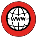 Internet WWW steht in einerm roten Rahmen