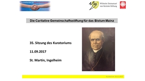 Titelbild Tätigkeitsbericht 2017 Titelfolie der PowerPoint Präsentation der 35. Sitzung des Kuratoriums
