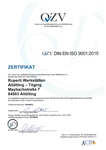 Das Zertifikat DIN EN ISO 9001-2015