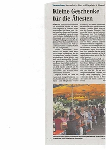 Artikel über das Sommerfest am 12.07.2015 Artikel über das Sommerfest am 12.07.2015