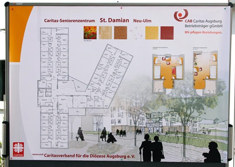 Plan des neuen Caritas-Seniorenzentrums St. Damian in Neu-Ulm.  (Bernhard Gattner)