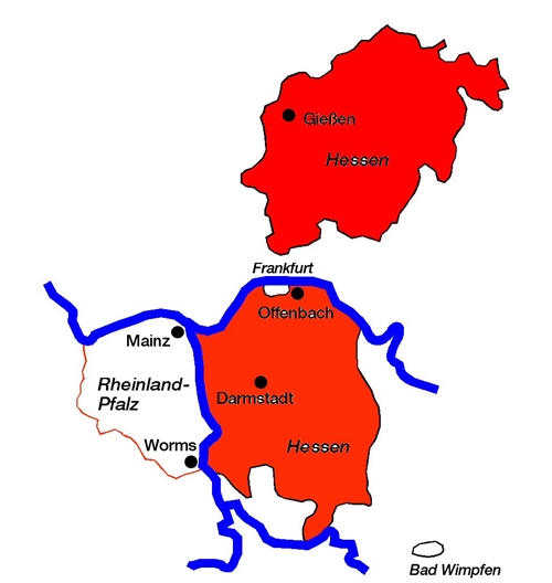 Landkarte hessische Mitglieder