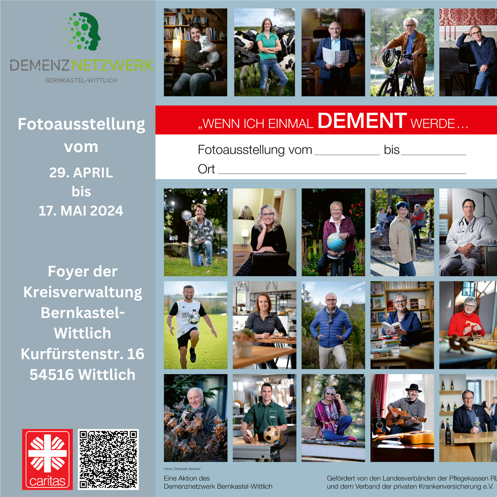 Fotoausstellung "Wenn ich einmal dement werde" im Foyer der Kreisverw. BKS-WIL 29.04.-17.05.2024