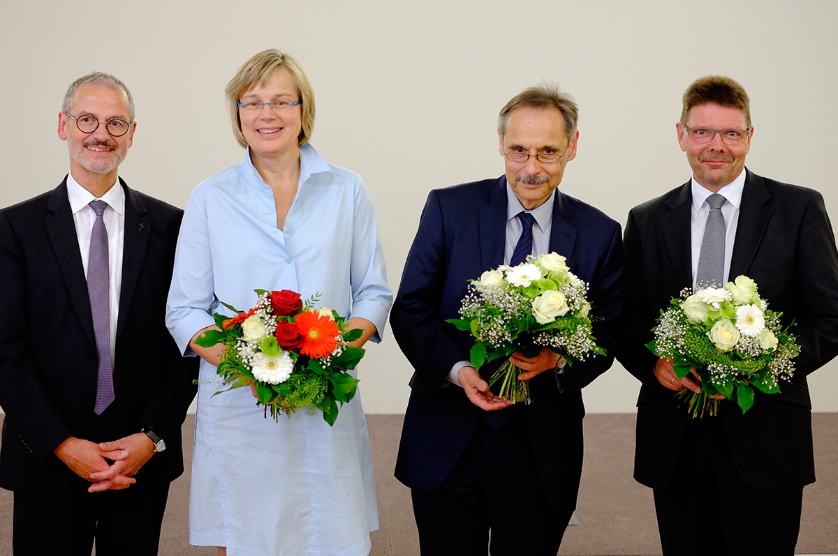 Peter Neher, Eva Maria Welskop-Deffaa, Georg Cremer und Hans Jörg Millies (von rechts) (Jörg Kaiser /DCV)