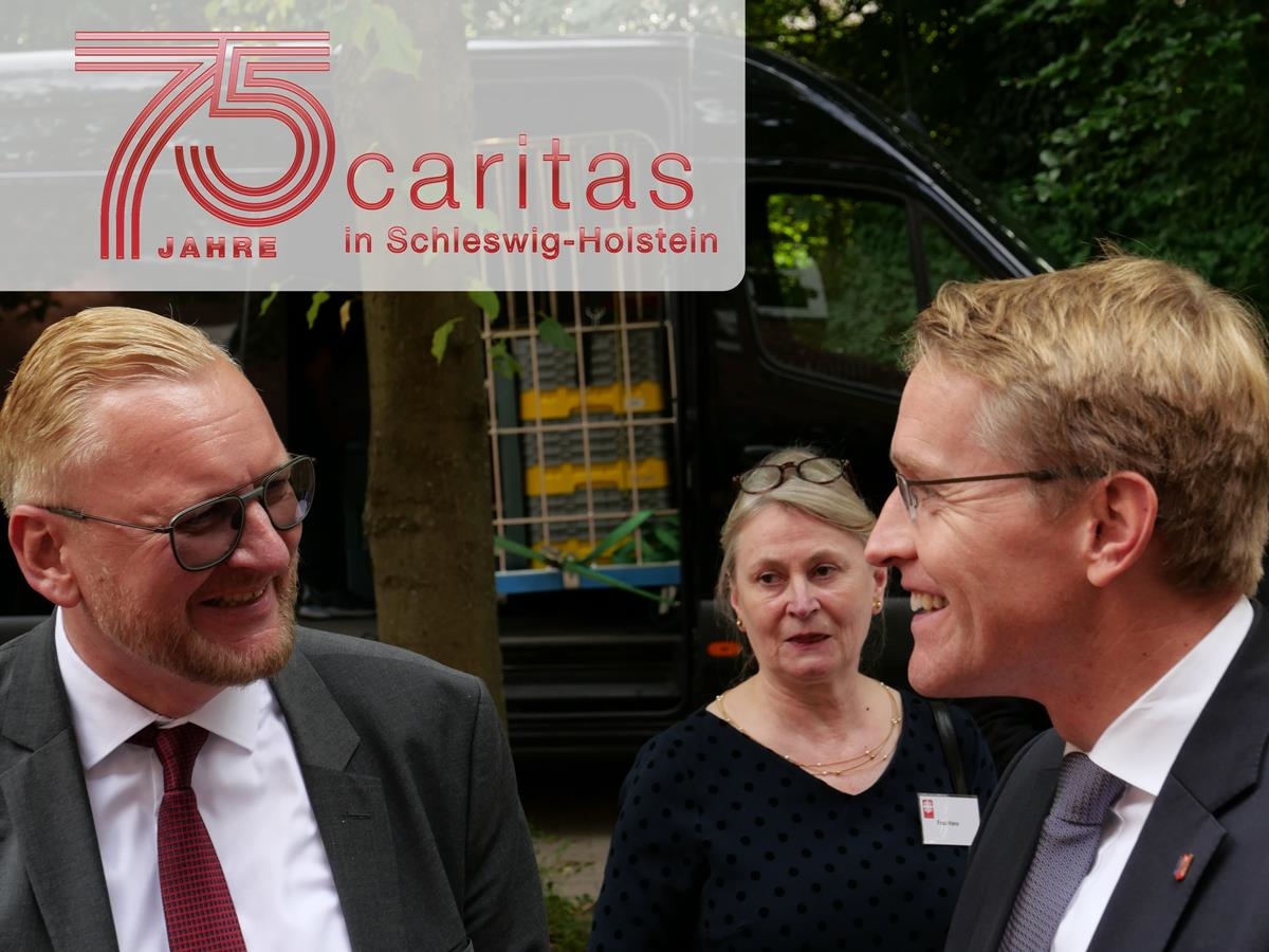 75 Jahre Caritas in Schleswig-Holstein - Daniel Günther mit Matthias Timmermann