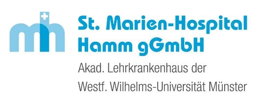 Schriftzug St. Marien Hospital in blauen Buchstaben
