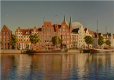 Ansicht der Lübecker Altstadt mit dem Traveufer (Ausschnitt)  / Uwe Freitag