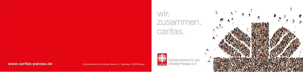 Karte 20 -Caritas Flammenkreuz Klappkarte
