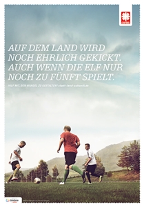 Plakat Kampagne Stadt, Land, Zukunft: Fussballer
