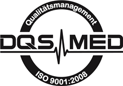 Qualitätssiegel schwarz DQS MED Qualitätssiegel