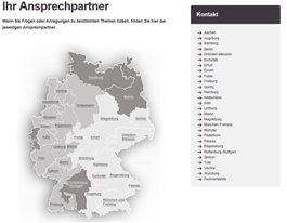 Karte der Diözesen in Deutschland
