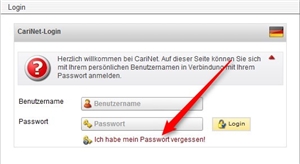 Passwort vergessen Screenshot Passwort vergessen