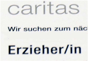 Stellenanzeige Ausschnitt einer Stellenanzeige für eine Erzieherin