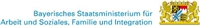 Das Bild zeigt das Logo des Bayerischen Staatsministeriums für Arbeit und Soziales, Familie und Integration.