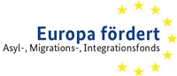 Das Bild zeigt das Logo des Asyl-, Migrations- und Integrationsfonds der Europäischen Union.