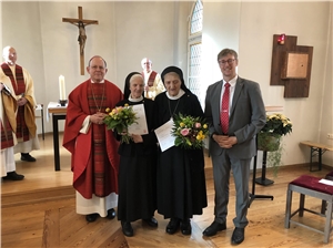Bischof Neymeyr, Vinzentinerinnen und Caritasdirektor Langer