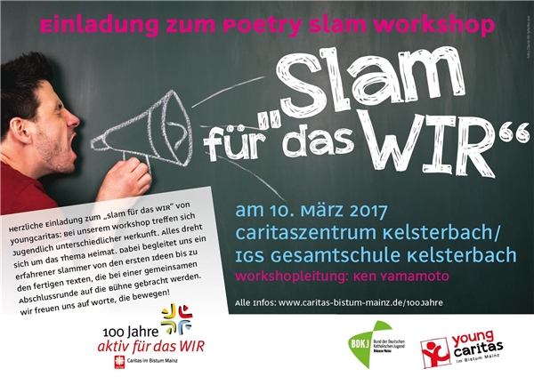 Flyer Poetry Slam Workshop Kelsterbach