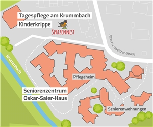 Lageplan OSH und Tagespflege am Krummbach
