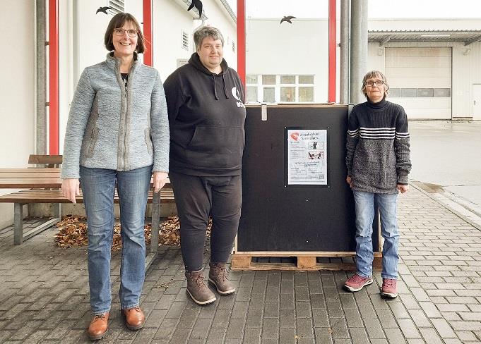 Der Sammelcontainer für Kornkorken Spenden steht an der Caritas Werkstatt St. Martin am Mühlenweg 58 in Brilon