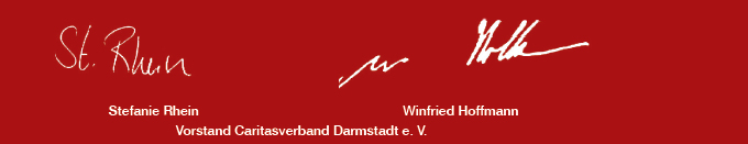 Der Vorstand des Caritasverbands Darmstadt e. V., Stefanie Rhein und Winfried Hoffmann
