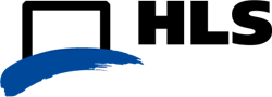 Abstraktes Logo mit dem Schriftzug HLS