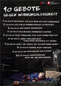 10 Gebote gegen Wohnungslosigkeit Plakat 10 Gebote gegen Wohnungslosigkeit Plakat