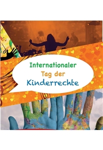 Internationaler Tag der Kinderrechte Plakat mit Schriftzug "Internationaler Tag der Kinderrechte"