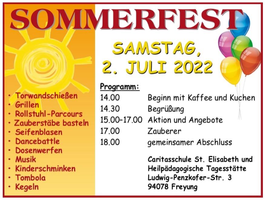 Programm Sommerfest 2022