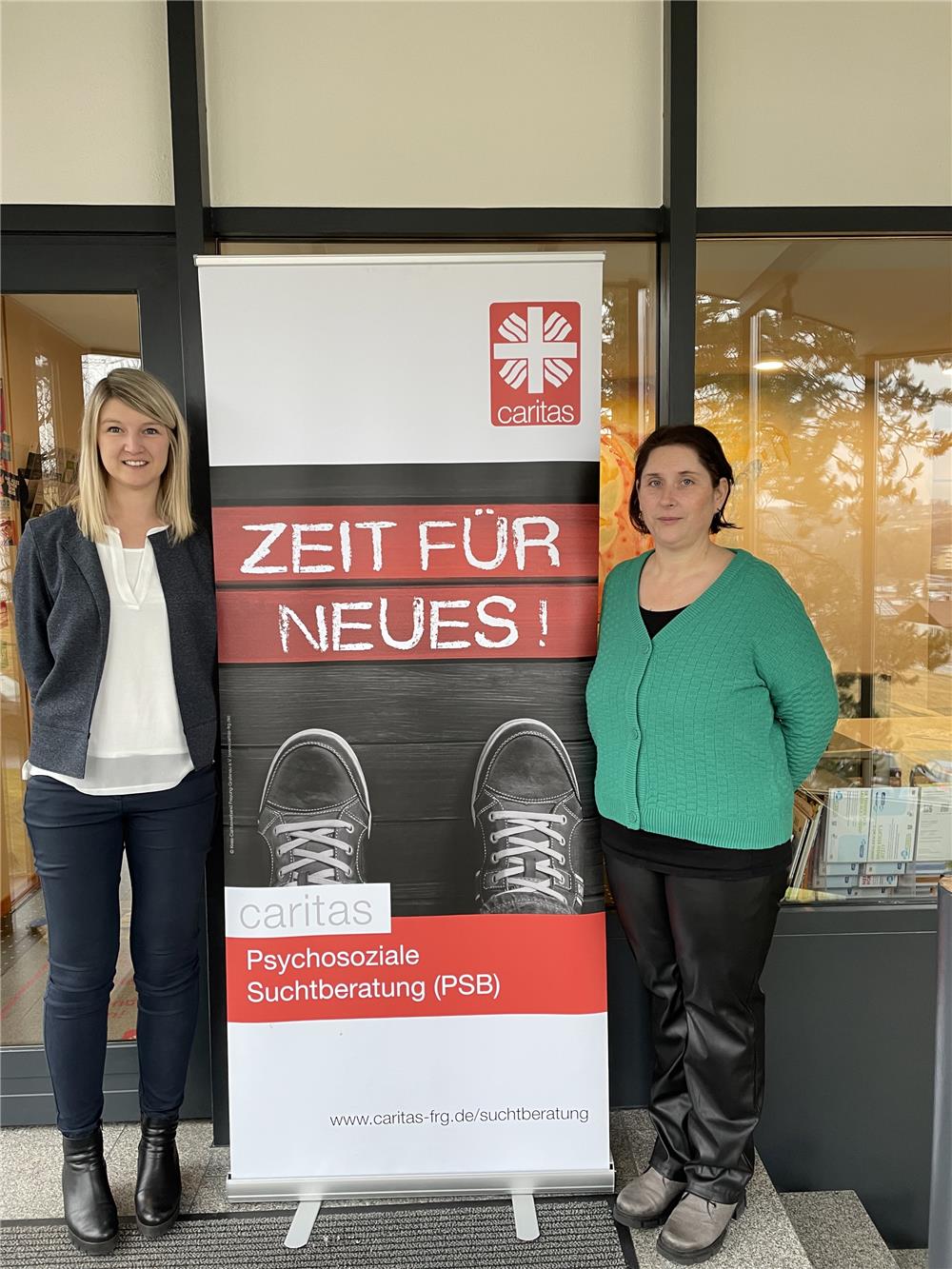 Anna Neumair (Fachgebietsleitung, li.) und Verena Kurz leiten den FRED-Kurs auch im Frühjahr 2024 wieder. Foto: © Privat | Caritas FRG.