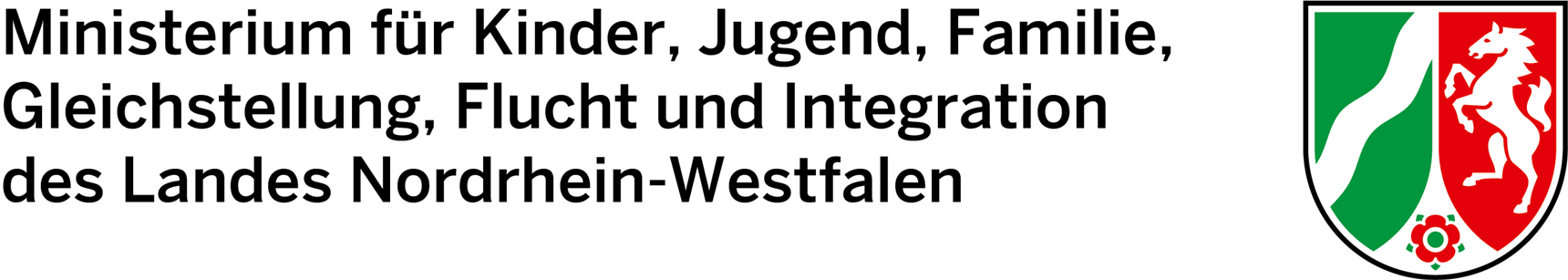 Logo des Ministerium für Kinder, Jugend, Familie, Gleichstellung, Flucht und Integration des Landes Nordrhein-Westfalen