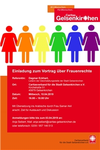 2019_04 Vortrag Frauenrechte Caritas Logo und Infos zu einem Vortrag