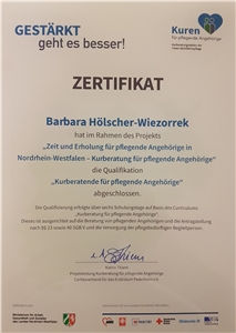 2021_02_Barbara Hölscher-Wiezorrek Zertifikat Kuren für pflegende Angehörige