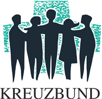 Kreuzbund Logo Logo des Kreuzbund schwarze Figuren vor einem blauen Kreuz
