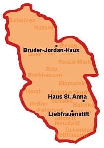 Stadtteile mit Heimen Übersicht der Stadtteile Gelsenkirchens mit den Standorten der Heime