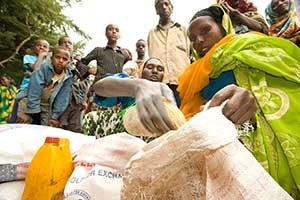 Nahrungsmittelverteilung in Äthiopien