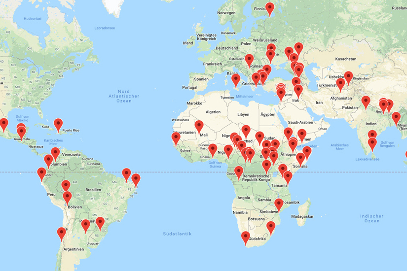 Weltkarte_Hilfsprojekte weltweit