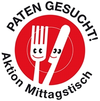 rotes Logo - Paten gesucht Aktion Mittagstisch